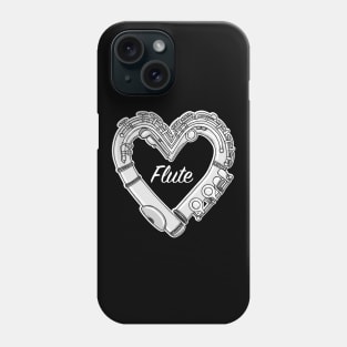 Love Flute Heart-Shaped Doodle For Flutists Phone Case