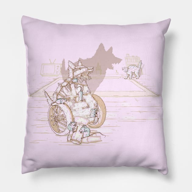 Shadow Prank Pillow by TaylorRoseMakesArt