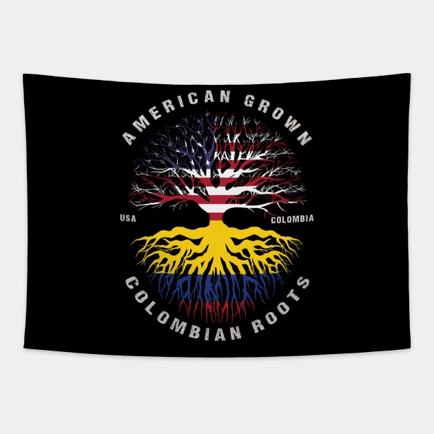 American Grown Colombian Roots Colombia Flag Tapestry by heart teeshirt