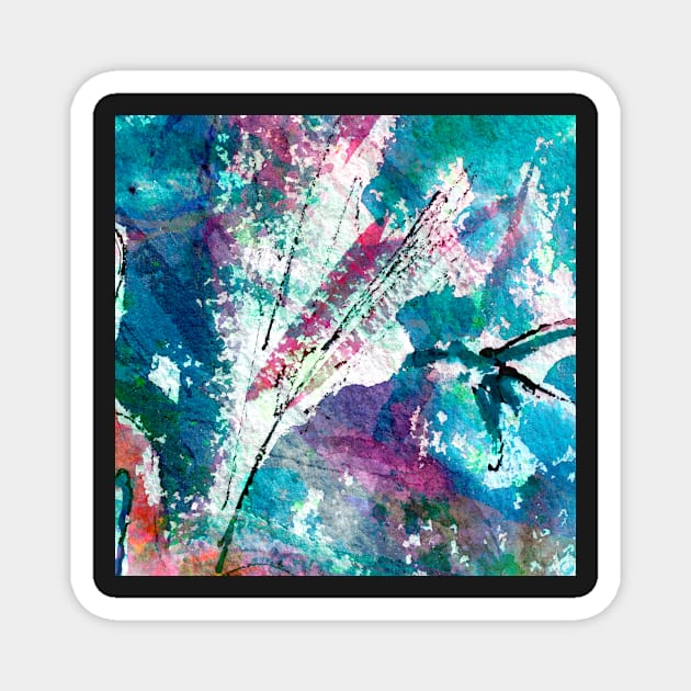 Intuitive Organic Abstract Watercolor in Blue Magnet by GinetteArt