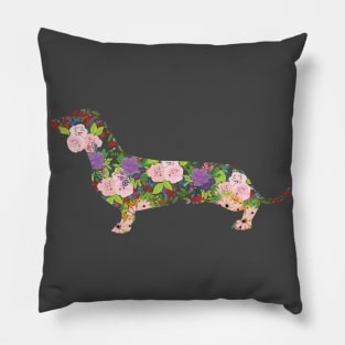 Floral Dachshund Pillow