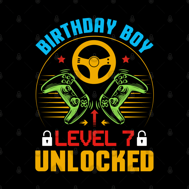 Birthday Boy Level 7 Unlocked Gamer Birthday by busines_night