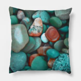 Pebbles on a cold beach: abstract nature photography Pillow