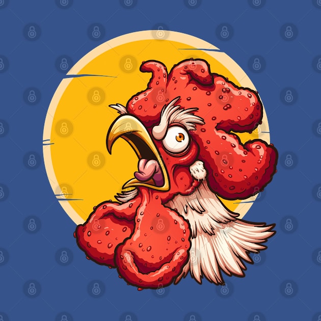 Rooster Crowing by Mako Design 