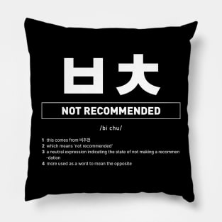 Funny Korean Slang Not Recommended Pillow