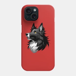 Stunning and Cool Belgian Sheepdog Monochrome and Gold Portrait for Father's Day Phone Case