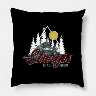 Legendary Sturgis City of Bikers Pillow