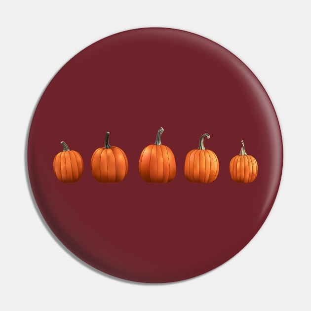 Five Pumpkins (Maroon) Pin by ziafrazier