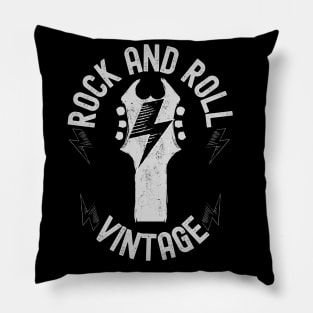 Vintage Rock and Roll Guitar Pillow