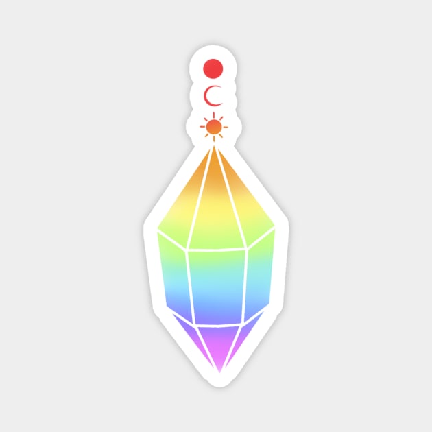 Rainbow Witch Pride Pendant Magnet by TheDoodlemancer