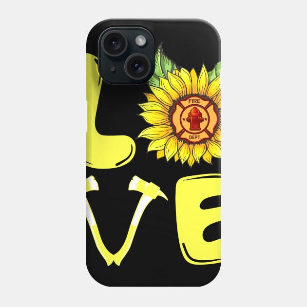 Sunflower Firefighter Love Gift Funny Phone Case by juliannacarolann46203