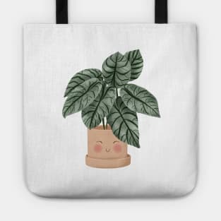 Cute Plant Illustration, Alocasia Silver Dragon Illustration 2 Tote