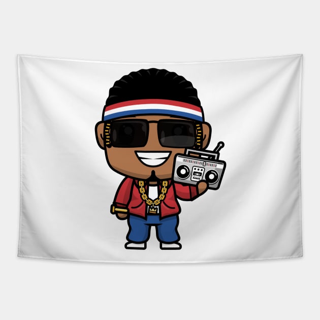 Cute Old School Rapper Kids Tapestry by noorshine