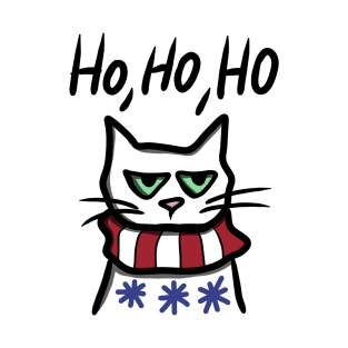 Angry Cat in Christmas T-Shirt