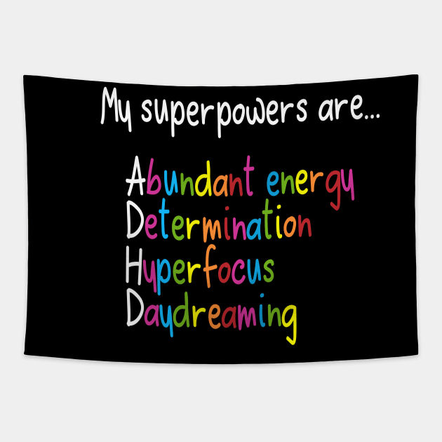 ADHD Superpowers Tapestry by DeesDeesigns