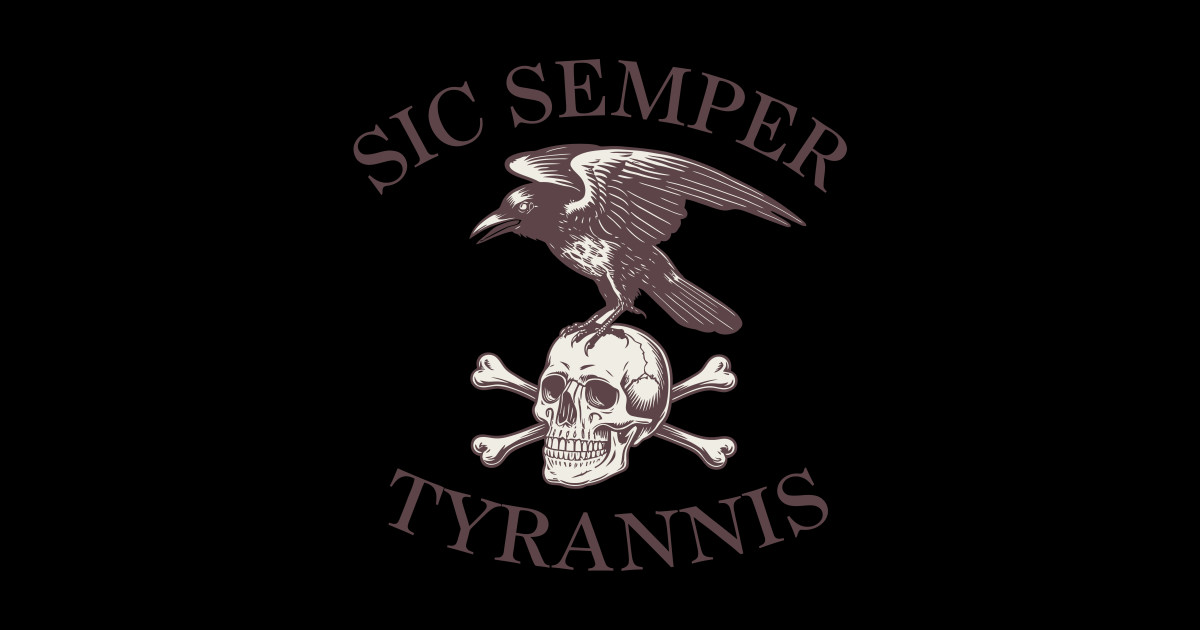 SIC SEMPER TYRANNIS CROW SKULLHEAD BROWN OVERLAY Sic Semper
