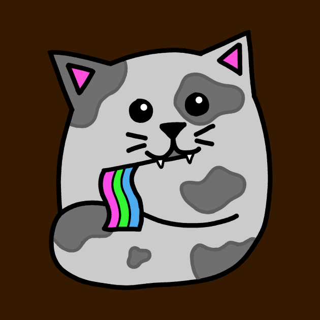 polysexual pride flag cat by alisadesigns