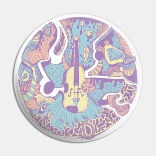 Retro Blend Circle of Music Pin