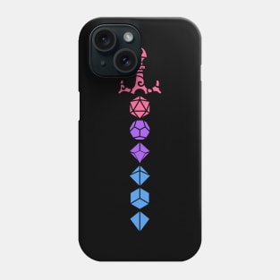 Colorful Polyhedral Dice Sword Tabletop Roleplaying RPG Gaming Addict Phone Case