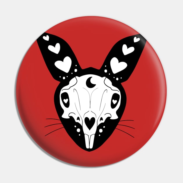 Skull bunny Pin by Jurassic Ink