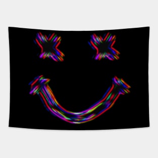 Smile Face Neon Glow Tapestry