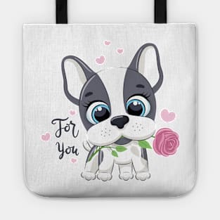 happy french bulldog Tote