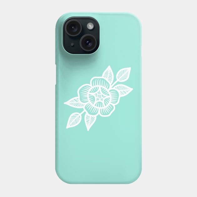 Traditional Rose White Phone Case by jordihales