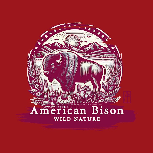 American Bison - WILD NATURE - BISON -13 by ArtProjectShop