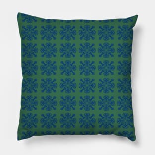 Blue Ceramic Squares Pillow