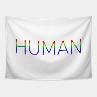 HUMAN LGBTQ rainbow Tapestry