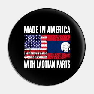 Made In America Vintage Half American Half Laotian Flag Laos Pin