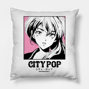 Retro Manga City Pop Vaporwave Aesthetic Anime #17 Pillow