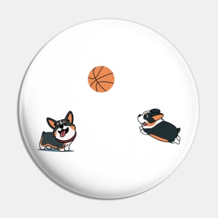 Corgis basketball Pin