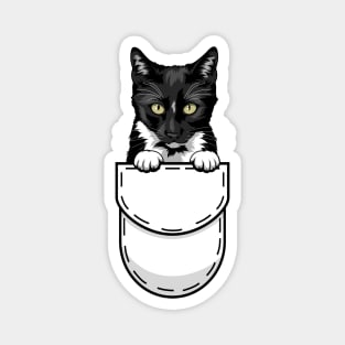 Funny Tuxedo Pocket Cat Magnet