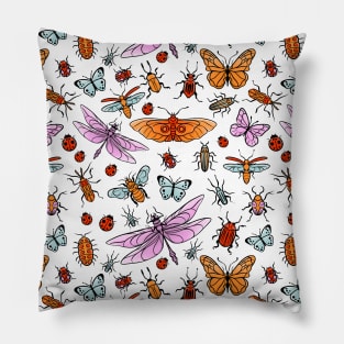 Pretty bugs, butterflies and dragonflies pattern Pillow