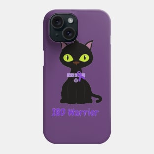 Black Cat with Purple Awareness Ribbon Phone Case