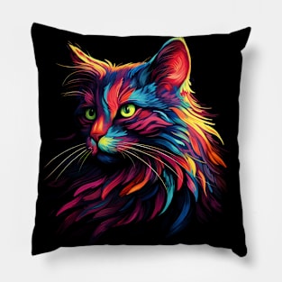 Neon Kitty #11 Pillow