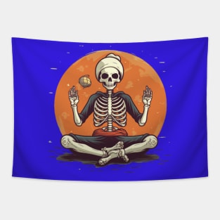 Skelton doing yoga Tapestry