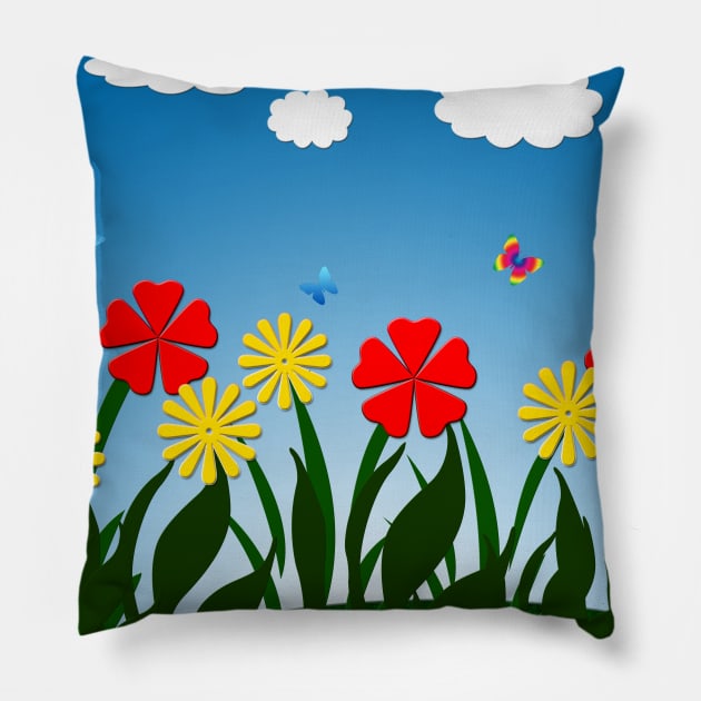 Naive nature scene Pillow by Gaspar Avila