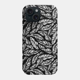 Inverted Black and White Leaves Phone Case