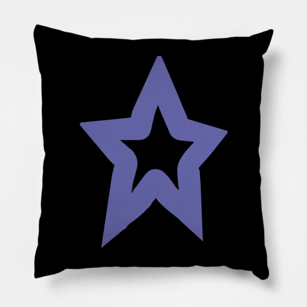 Star Very Peri Periwinkle Blue Color of the Year 2022 Pillow by ellenhenryart