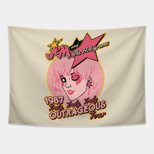 Jem Outrageous Tour Tapestry by Nazonian