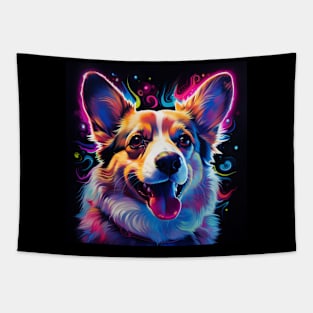 Neon Corgi Tapestry