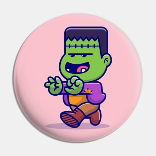 Cute Frankenstein Walking Cartoon Pin