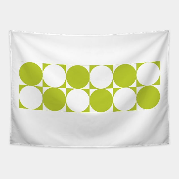 Green and White Circles Tapestry by Orchyd