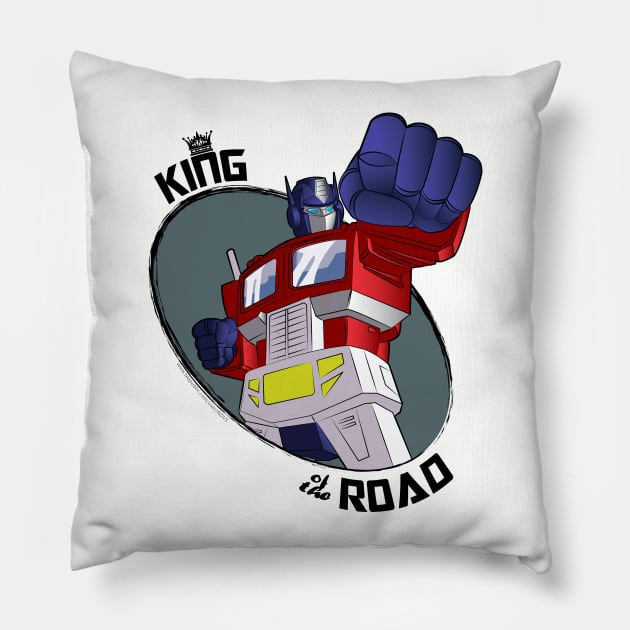 Optimus Prime - King of the Road (punch) Pillow by NDVS