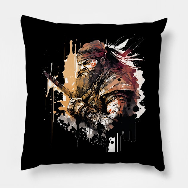 pirate dwarf Pillow by rocknerd