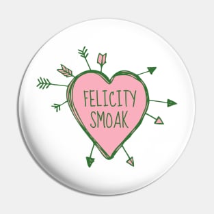 Felicity Smoak - Heart with Green Arrows Doodle Pin