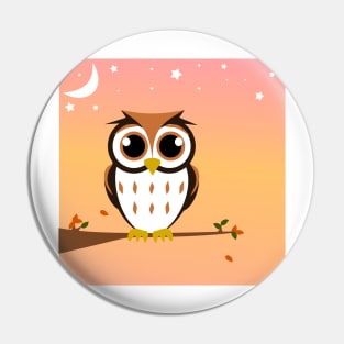 Owl At Dusk Pin