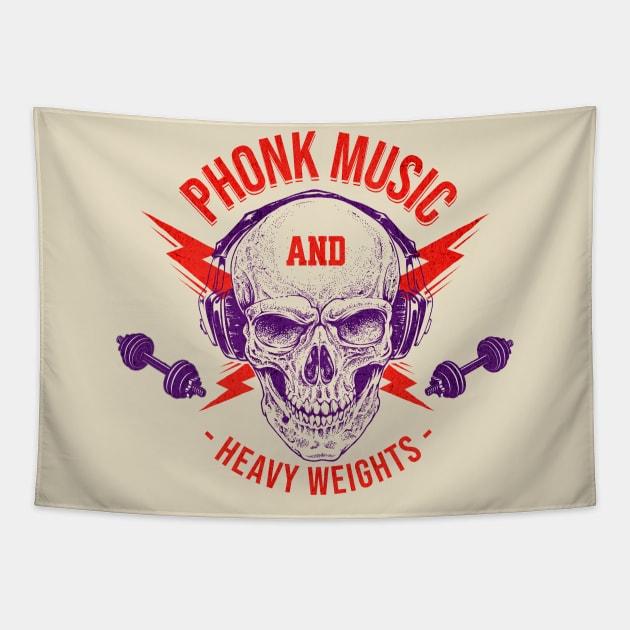 Phonk Music and Heavy Weights Tapestry by RuthlessMasculinity